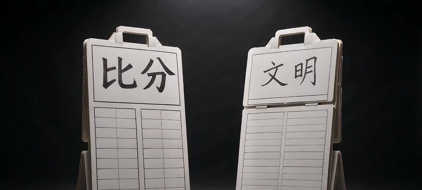比分与文明两块记分牌