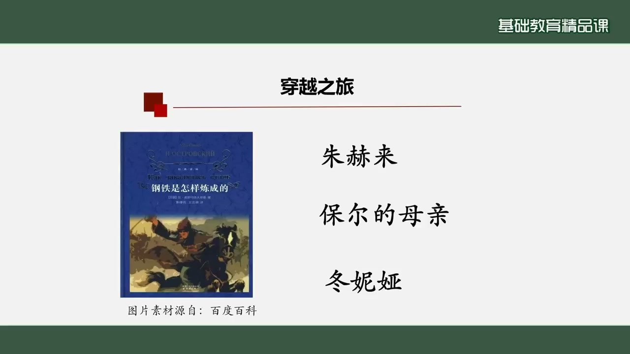 朱赫来、保尔的母亲、冬妮娅三个人物页
